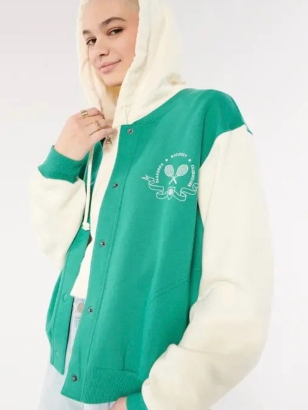 Hollister Green Tennis Varsity Jacket